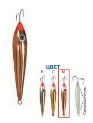 Блесна Пирс &quot;Окуневая Б&quot; 1К зимняя со светонакопителем и глазком 3,5г медь