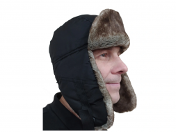 Шапка-ушанка EXTREAL Диксон белка/плащ. черн. XL