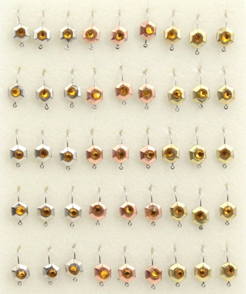 Мормышка паяная Condor ТИП-35 шестигранник с камнем, крючок Mustad 45 шт